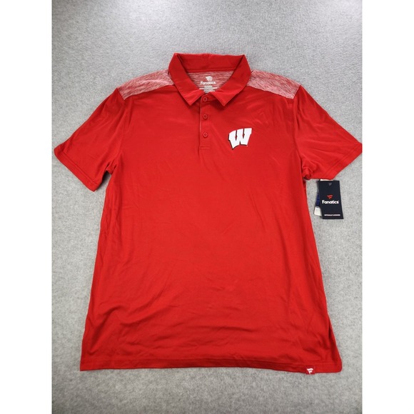 NEW Wisconsin‎ Badgers Polo Shirt Football University Logo Red Mens XL - Picture 13 of 13